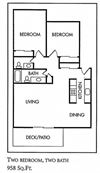 2 Bed 1.5 Bath